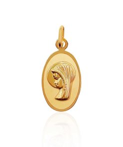 Joyas Nicols Medallas Y Cruces | Medalla Virgen Ni A Bisel Liso Oval 18Kt