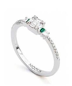 Joyas Nicols Anillos De Compromiso Verde | Anillo Esmeralda Y Diamantes Square