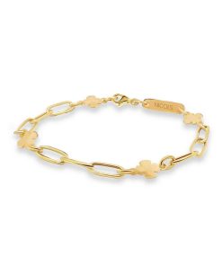 Joyas Nicols Pulseras | Pulsera Esclava Mujer Oro Amarillo Trebol