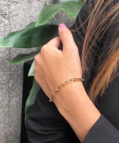 Joyas Nicols Pulseras | Pulsera Oro 18Kt Eslabon Barra 18Cm