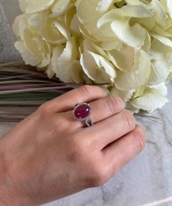 Joyas Nicols Anillos De Compromiso Rojo | Anillo Diamantes Rub Royal Jewels