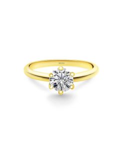 Joyas Nicols Anillos De Compromiso Solitario | Anillo Compromiso Charlotte Oro Amarillo (18Kt) Con Diamante 0.91Ct