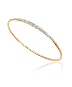 Joyas Nicols Pulseras | Brazalete Tubo Redondo Oro Amarillo Eloise 17 Diamantes