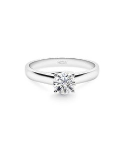 Joyas Nicols Anillos De Compromiso Solitario | Anillo Compromiso Megan Oro Blanco (18Kt) Con Diamante 0.75Ct