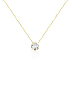 Joyas Nicols Colgantes | Collar Diamante Sharon 0.10-0.50Ct Solitario Oro Amarillo