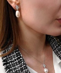 Joyas Nicols | Pendientes Diamantes Y Perlas Rombo