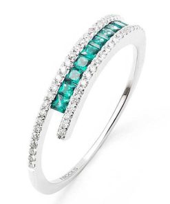 Joyas Nicols Anillos De Compromiso Verde | Anillo Diamantes Esmeraldas Diamond Color