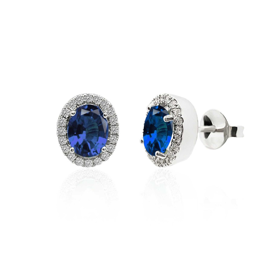 Joyas Nicols | Pendientes Zafiro Orla Dalia 1.80