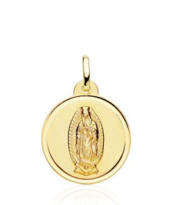 Joyas Nicols Medallas Y Cruces | Medalla 20Mm Virgen De Guadalupe Mexicana 18Kt