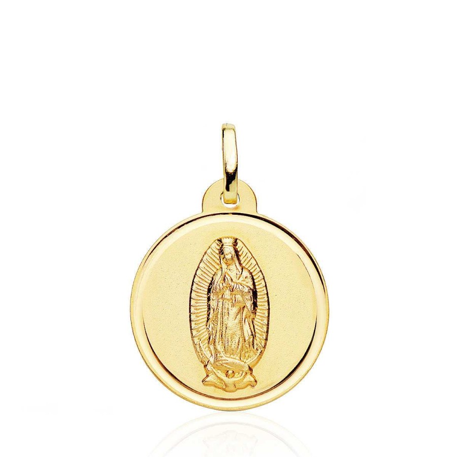 Joyas Nicols Medallas Y Cruces | Medalla 20Mm Virgen De Guadalupe Mexicana 18Kt