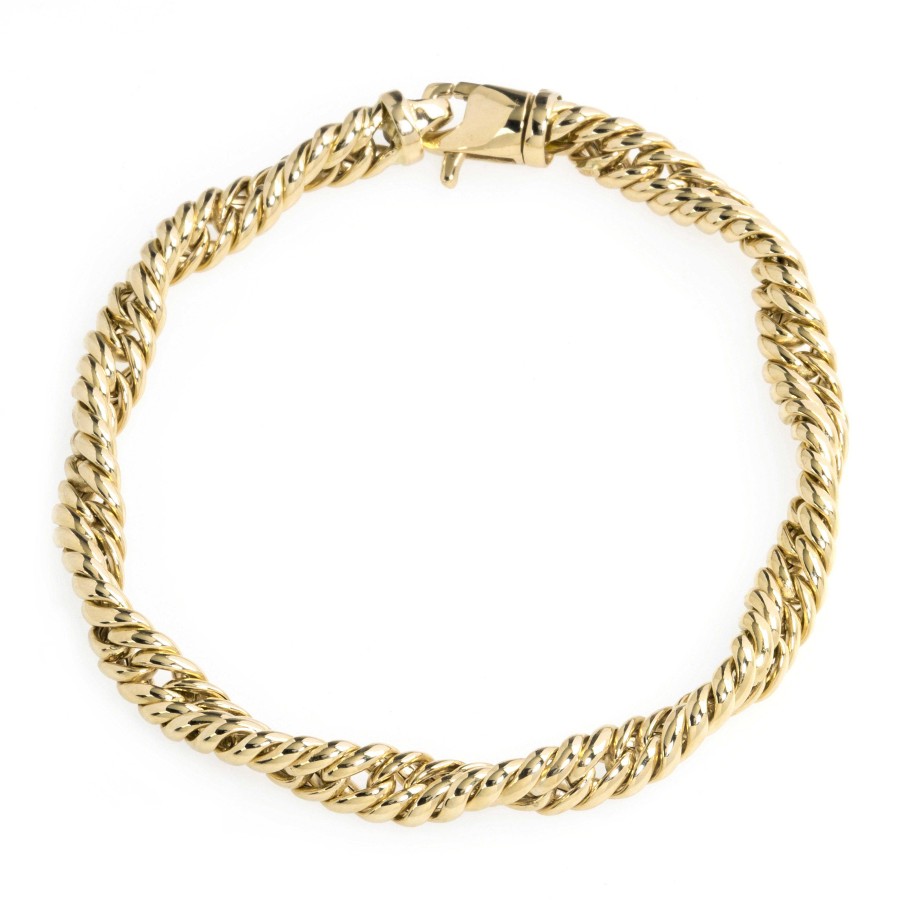 Joyas Nicols Pulseras | Pulsera Oro 18Kt Doble Cord N Retorcido