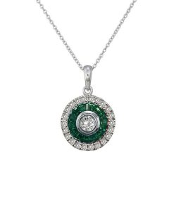 Joyas Nicols Colgantes | Colgante Ojo De Perdiz Granate Verde