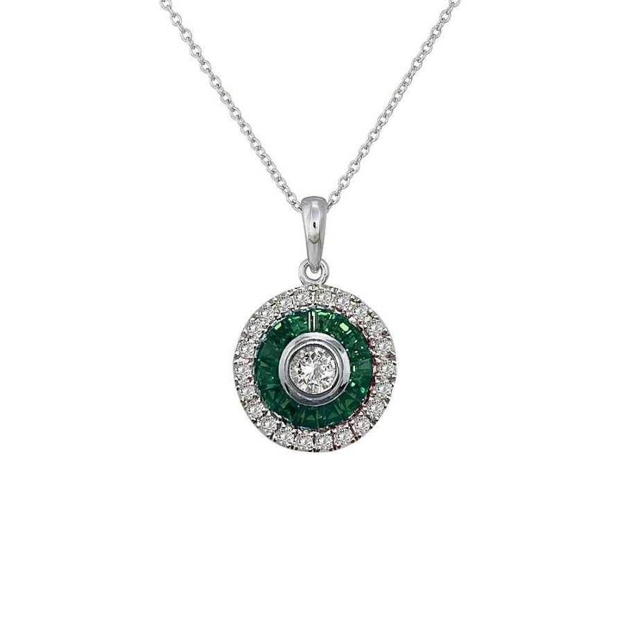 Joyas Nicols Colgantes | Colgante Ojo De Perdiz Granate Verde