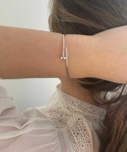 Joyas Nicols Pulseras | Pulsera Clavo Oro Blanco