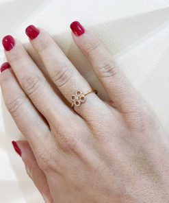 Joyas Nicols | Anillo Diamantes Flor Redonda Little Details