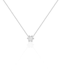 Joyas Nicols Colgantes | Collar Diamante Alexia 0.55-1.00Ct Solitario Oro Blanco