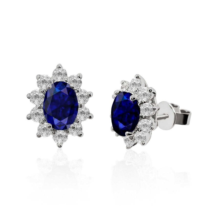 Joyas Nicols | Pendientes Zafiro Orla Dalia 2.60 + 1.00