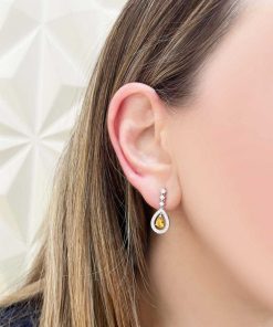 Joyas Nicols | Pendientes Citrinos Y Diamantes Leticia