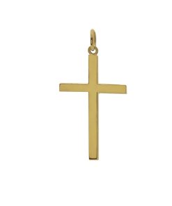 Joyas Nicols Medallas Y Cruces | Cruz Oro Lisa Maciza Palo Xl