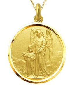 Joyas Nicols Medallas Y Cruces | Medalla Ngel De La Guarda Oro 18Kt Bisel