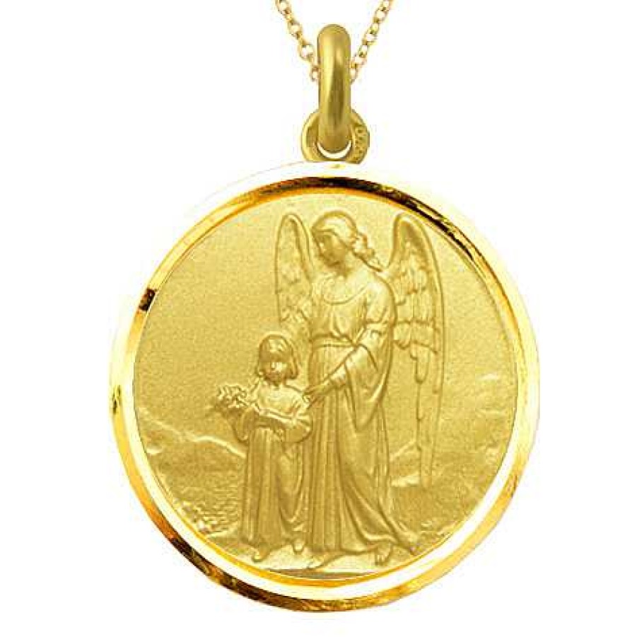 Joyas Nicols Medallas Y Cruces | Medalla Ngel De La Guarda Oro 18Kt Bisel