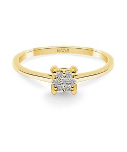 Joyas Nicols | Anillo Diamantes Gardenia 0.10 Oro Amarillo