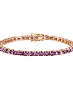 Joyas Nicols Pulseras | Pulsera Amatistas 9.50Ct Oro Rosa Rainbow