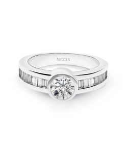 Joyas Nicols Anillos Compromiso Aniversario | Anillo Diamantes Emily 0.85 Oro Blanco