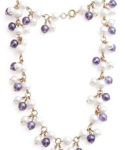 Joyas Nicols Colgantes | Collar Perlas Y Amatistas Pearls Lady