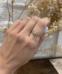 Joyas Nicols | Anillo Diamantes Flor Redonda Little Details