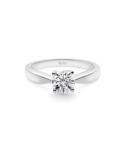 Joyas Nicols Anillos De Compromiso Solitario | Anillo Compromiso Jackie Oro Blanco (18Kt) Con Diamante 0.95Ct