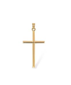 Joyas Nicols Medallas Y Cruces | Cruz Oro Rosa Tubo Redondo 24X14