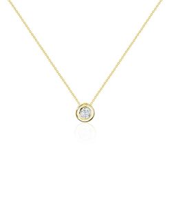 Joyas Nicols Colgantes | Collar Diamante Lady 0.10-0.50Ct Solitario Oro Amarillo