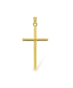 Joyas Nicols Medallas Y Cruces | Cruz Oro Amarillo Tubo Redondo 30X18