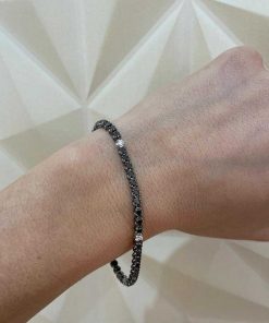 Joyas Nicols Pulseras | Pulsera Diamantes Negros Y Blancos Riviere Black Power