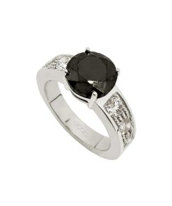 Joyas Nicols Anillos Compromiso Aniversario | Anillo Diamante Negro Amelie