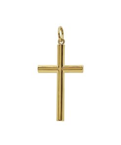 Joyas Nicols Medallas Y Cruces | Cruz Oro Lisa Maciza Tubo Xl