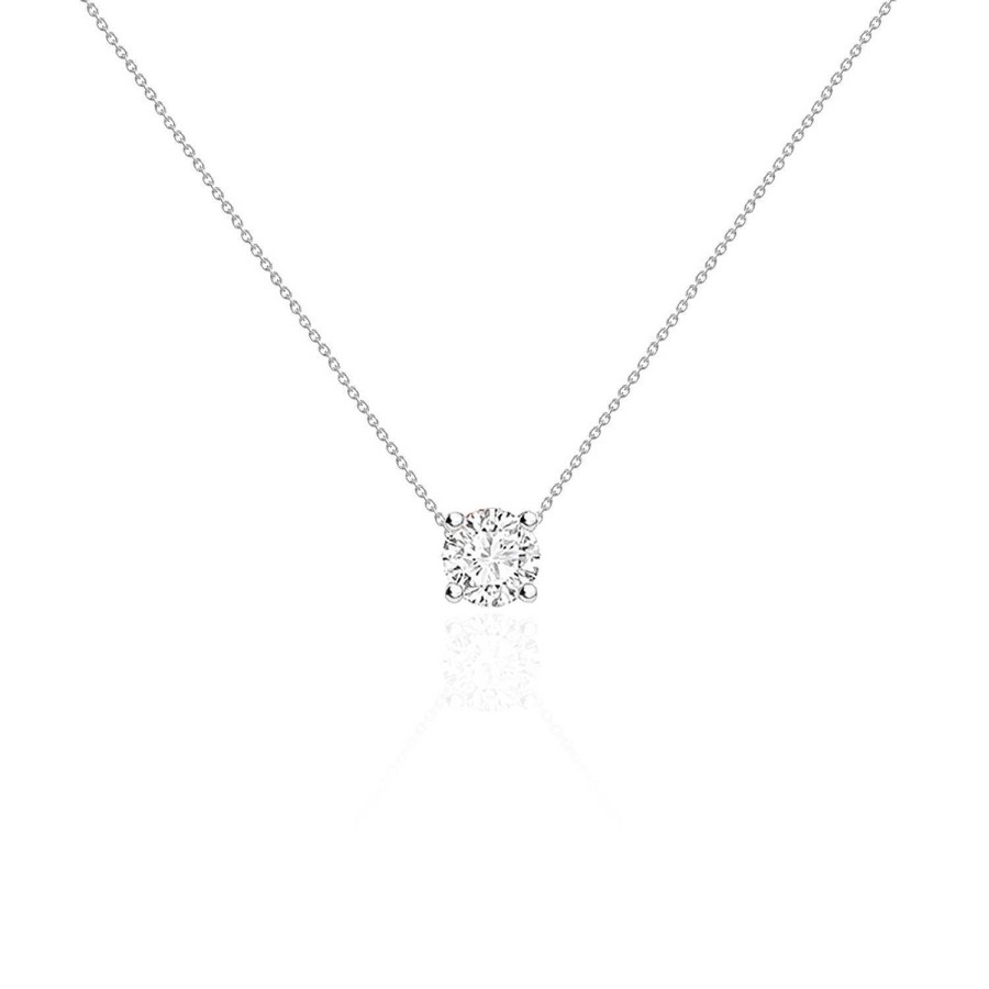 Joyas Nicols Colgantes | Collar Diamante Katherine 0.55-1.00Ct Solitario Oro Blanco