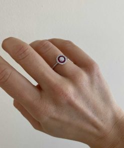 Joyas Nicols Anillos De Compromiso Rojo | Anillo Ojo De Perdiz Rubi