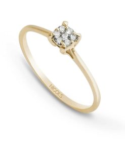 Joyas Nicols | Anillo Diamantes Gardenia 0.10 Oro Amarillo