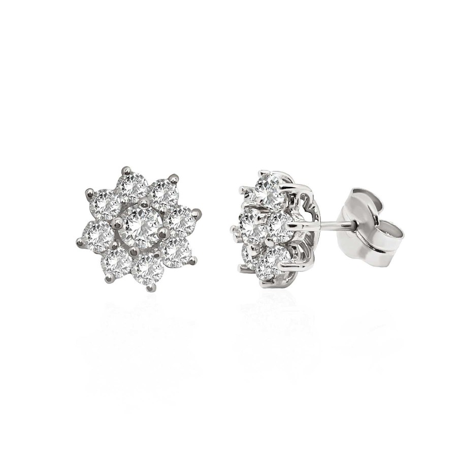 Joyas Nicols | Pendientes Flor Estrella Diamantes 1.32Ct