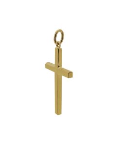 Joyas Nicols Medallas Y Cruces | Cruz Oro Lisa Maciza Palo L 20X13Mm