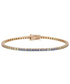 Joyas Nicols Pulseras | Pulsera Zafiros Colores Oro Rosa Rainbow 2.60Ct