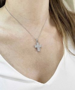 Joyas Nicols Medallas Y Cruces | Cruz Diamantes Triple Catholic Sign