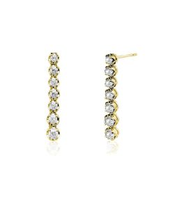 Joyas Nicols | Pendientes Diamantes Largos 0.98Ct Riviere Oro Amarillo