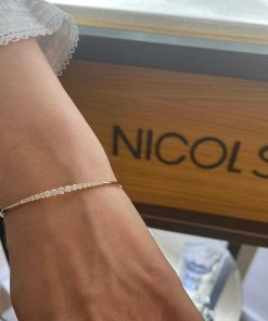 Joyas Nicols Pulseras | Brazalete Tubo Redondo Oro Rosa Eloise 17 Diamantes