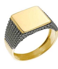 Joyas Nicols Anillos De Hombre Sellos | Sello Oro Cuadrado Bolas Moderno