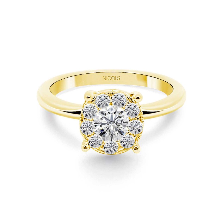 Joyas Nicols Anillos De Compromiso Solitario | Anillo Diamantes Gardenia 0.48