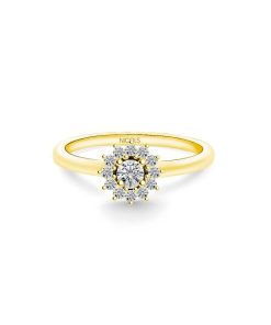 Joyas Nicols Anillos De Compromiso Roset N | Anillo Diamantes Margarita 0.15 Oro Amarillo