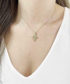 Joyas Nicols Medallas Y Cruces | Cruz Peridotos Doble Catholic Sign